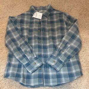 NWT Crewcuts Boys’ Teal and White Plaid Shirt